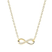 Colier argint placat cu aur galben infinit cu pietre DiAmanti Z1107N_G-DIA